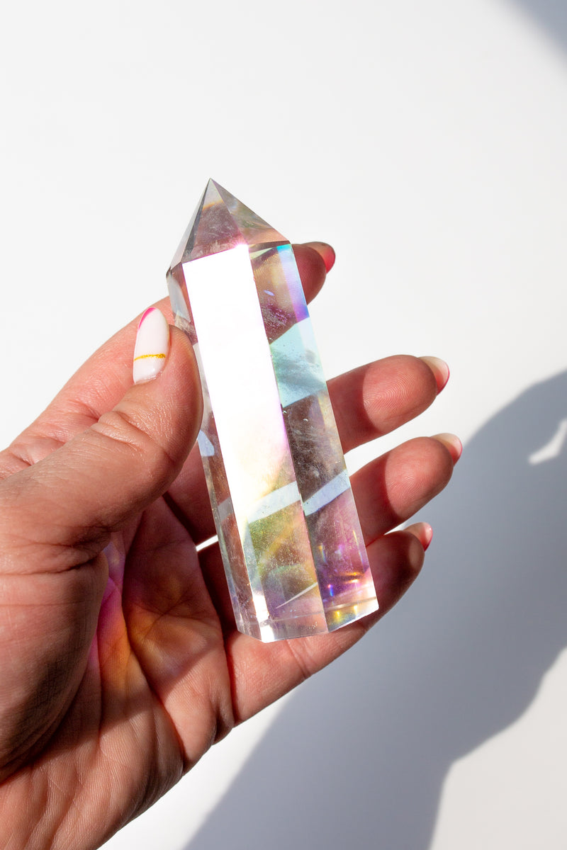 Angel Aura Clear Quartz Crystal Point - Apothecary Co.