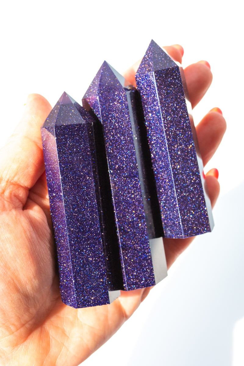 Blue Goldstone Sparkling Points - Apothecary Co.