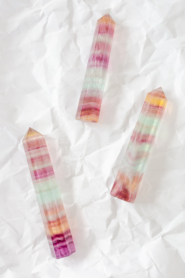 Candy Rainbow Fluorite Crystal Tower