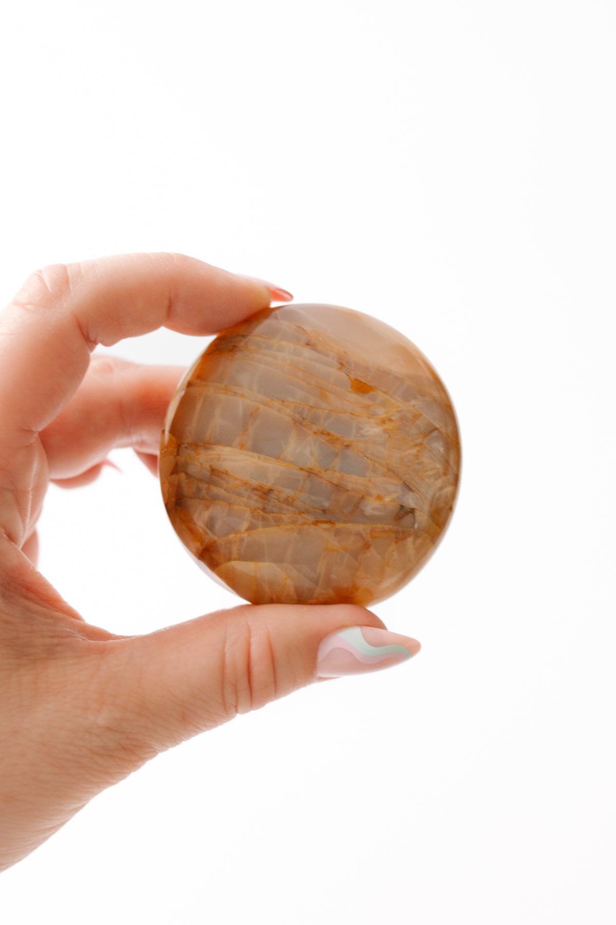 Peach Moonstone Palm Stone | Apothecary Co.