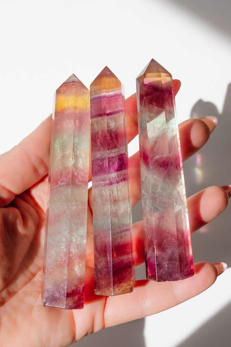 Candy Rainbow Fluorite Crystal Tower - Apothecary Co.