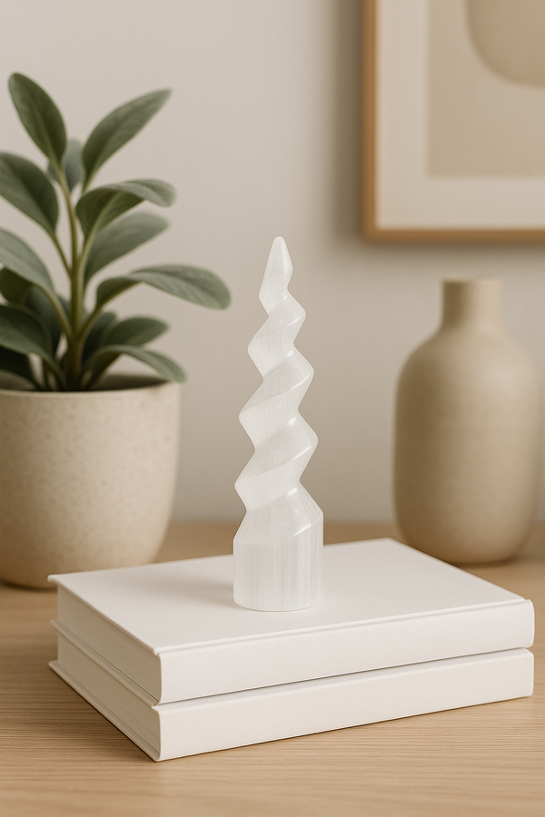 Selenite Unicorn Horn - Apothecary Co.