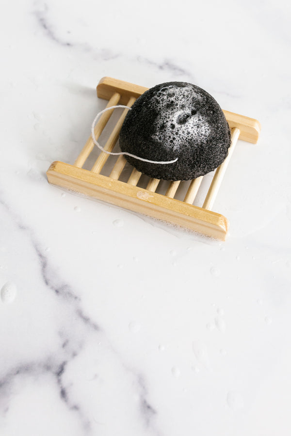 NATURAL BAMBOO CHARCOAL KONJAC SPONGE - Apothecary Co.