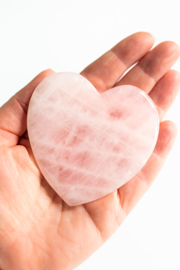 Rose Quartz Heart Gua Sha Facial Massage Stone - Apothecary Co.