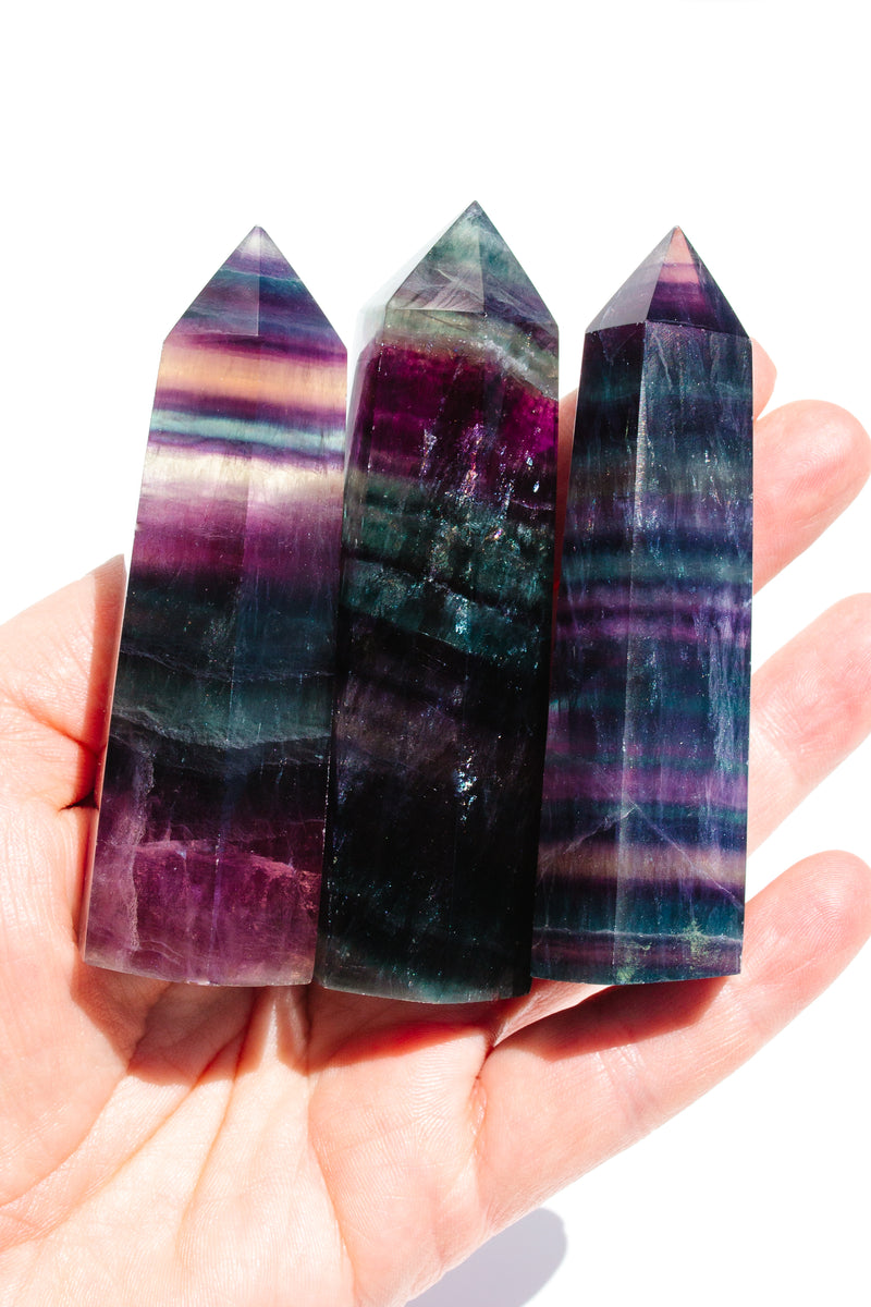Rainbow Fluorite Crystal Point - Apothecary Co.