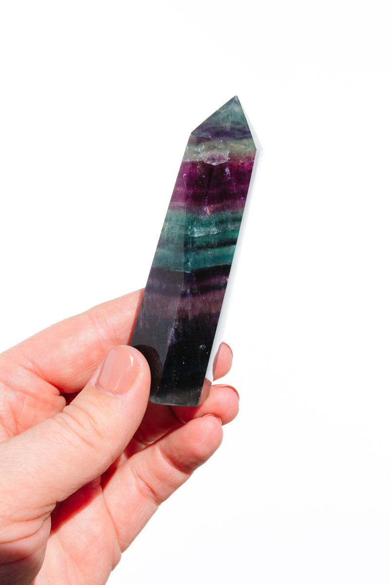 Rainbow Fluorite Crystal Point - Apothecary Co.