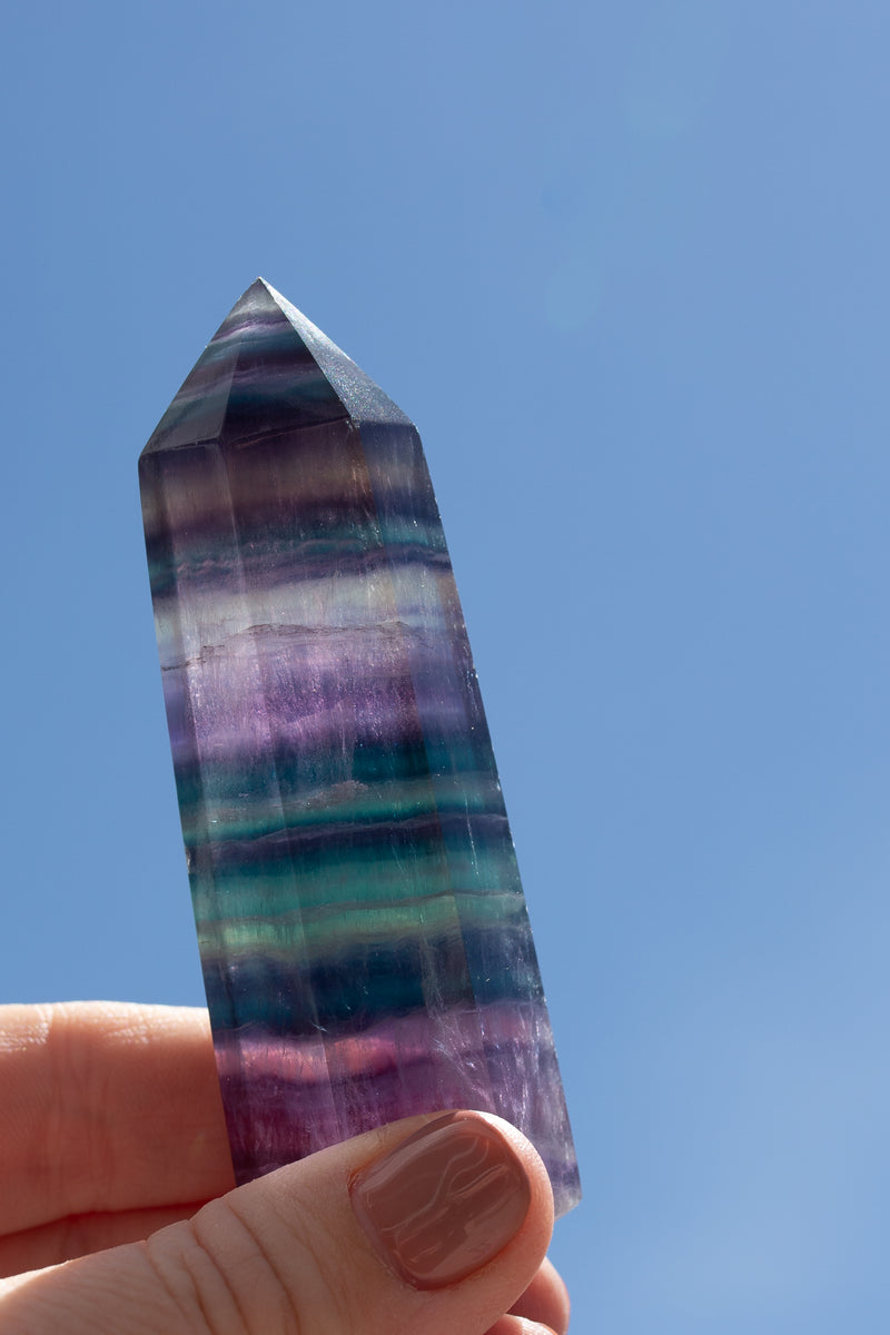 Rainbow Fluorite Crystal Point - Apothecary Co.