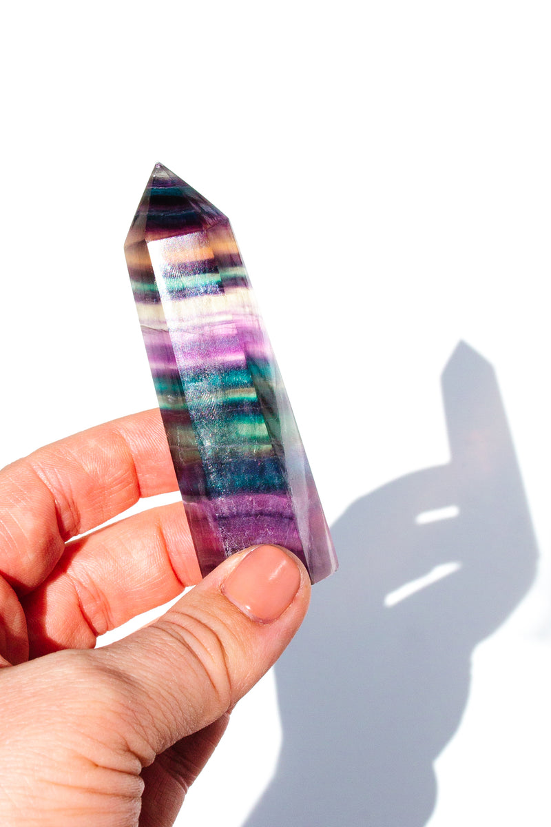 Rainbow Fluorite Crystal Point - Apothecary Co.