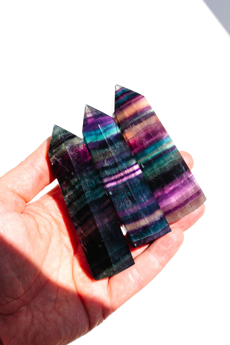 Rainbow Fluorite Crystal Point - Apothecary Co.