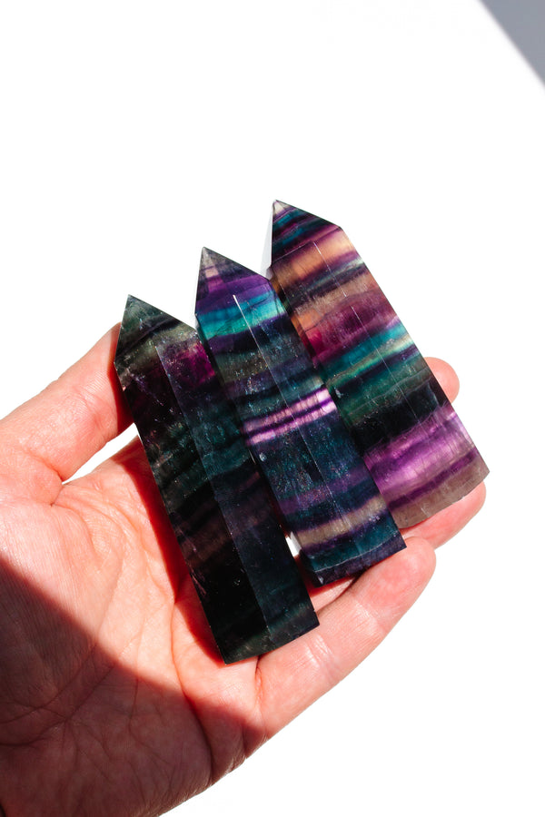 Rainbow Fluorite Crystal Point - Apothecary Co.