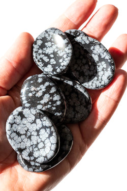 Snowflake Obsidian Worry Stones - Apothecary Co.
