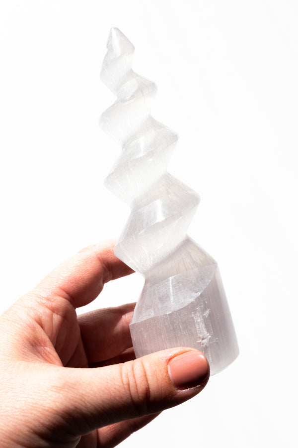 Selenite Unicorn Horn - Apothecary Co.