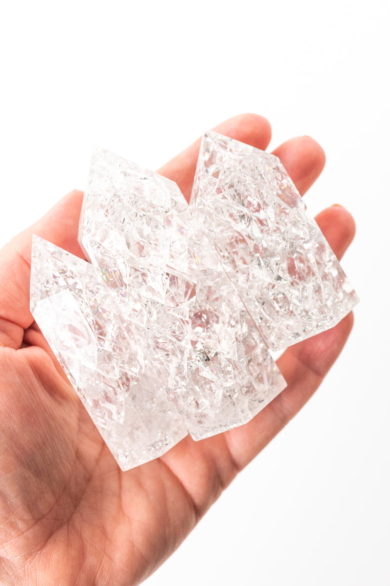 Crackle Clear Quartz Crystal Points - Apothecary Co.