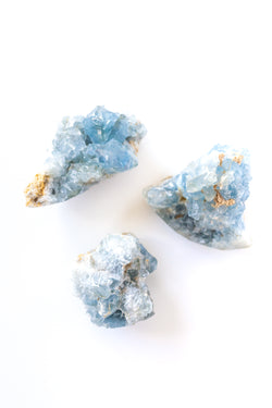 Blue Celestite Crystal Clusters - Apothecary Co.