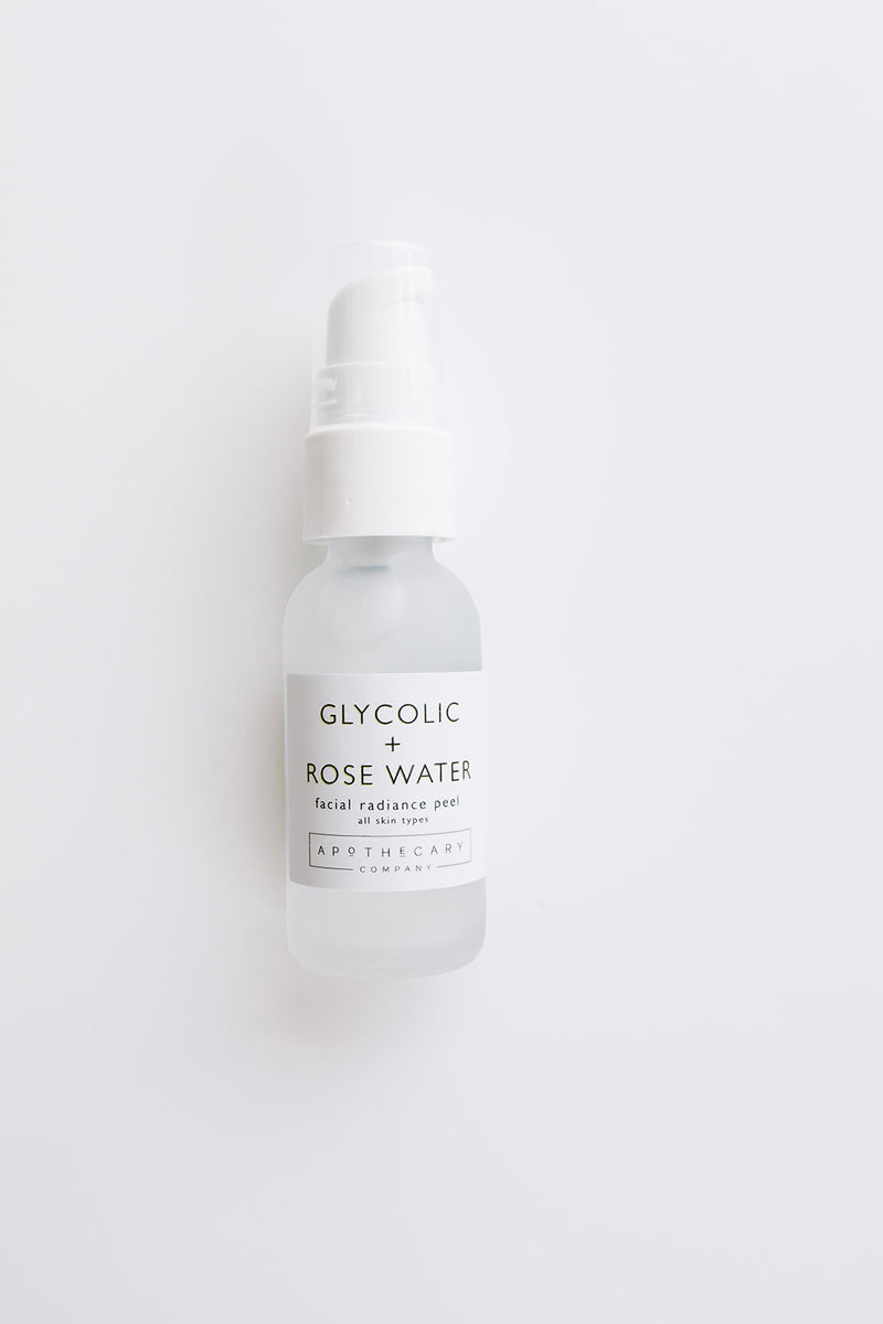 Glycolic + Rose Water Facial Radiance Peel - Apothecary Co.