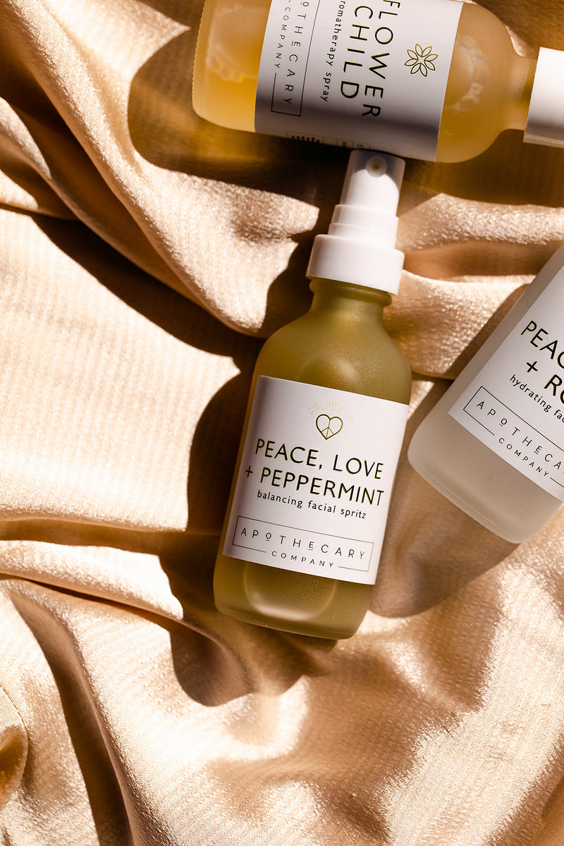 PEACE, LOVE + PEPPERMINT Refreshing Facial Spritz - Apothecary Co.